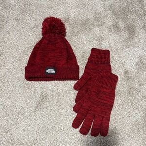 Harley-Davidson Red Knit Beanie with Pom-Pom